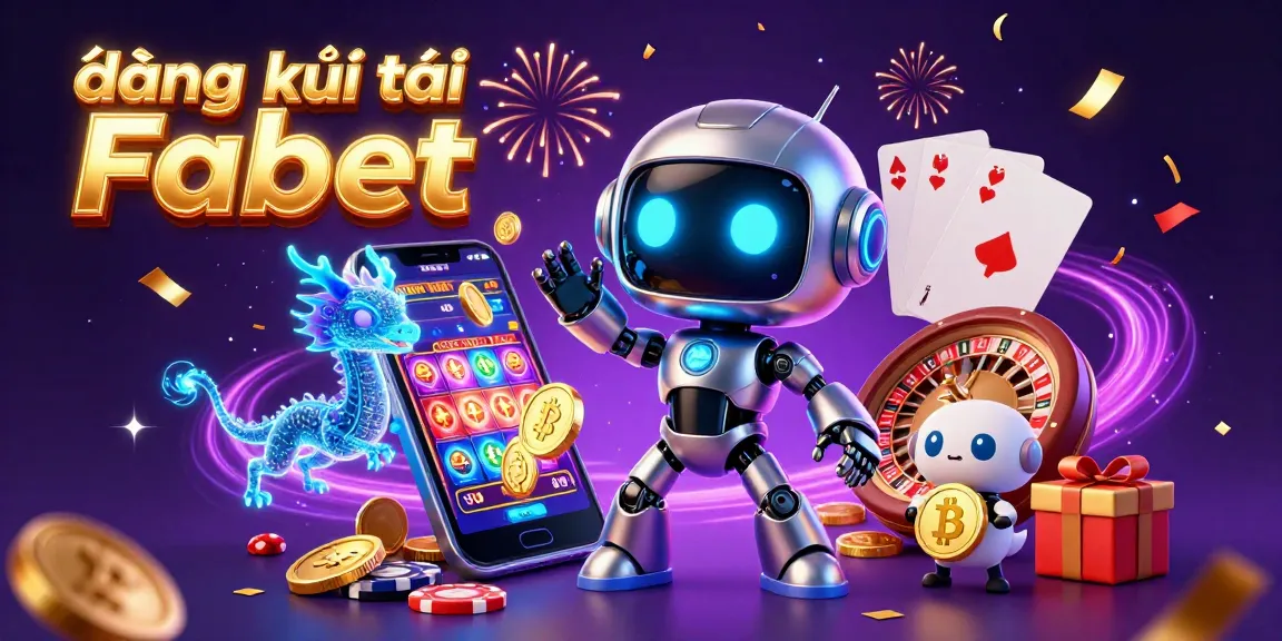 Join the excitement at đăng ký tài khoản Fabet with vibrant gameplay, featuring a futuristic robot, a dragon companion, and crypto-themed accessories.