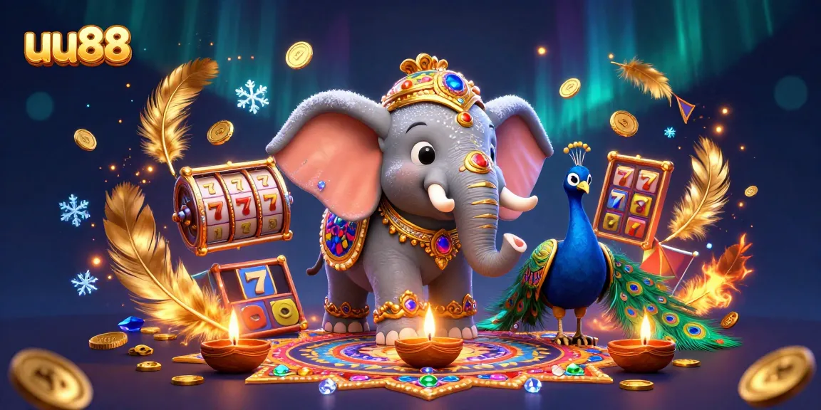 Experience thrilling gameplay at uu88 with colorful characters and dynamic casino elements swirling around.