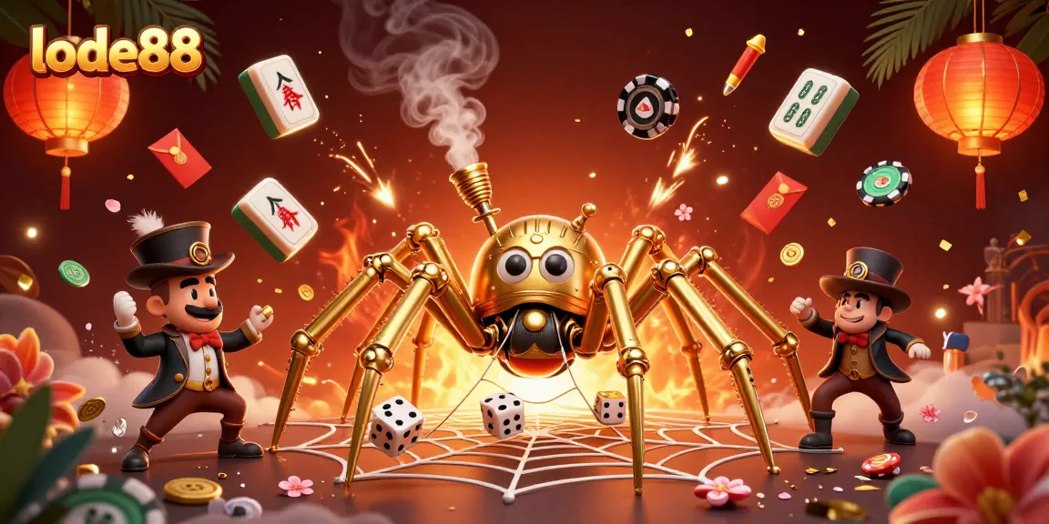 Engage with lode88's exciting golden-themed casino scene full of thrilling 3D elements