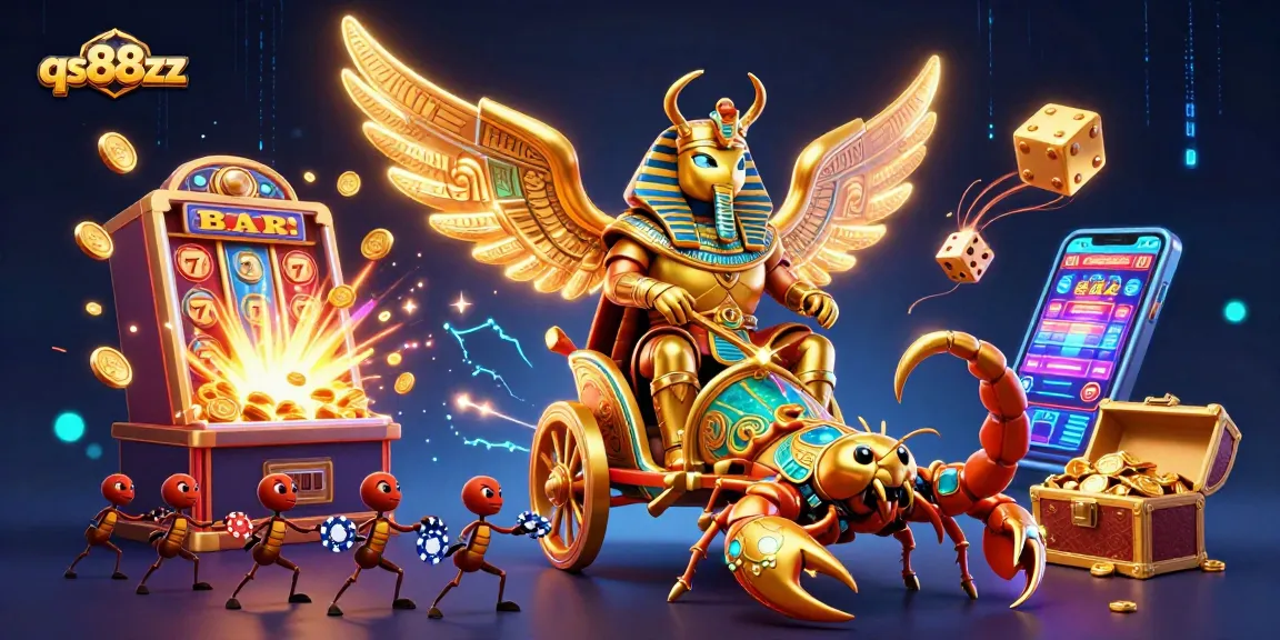 Engage with qs88zz and experience a vibrant world of casino excitement in this dynamic illustration.
