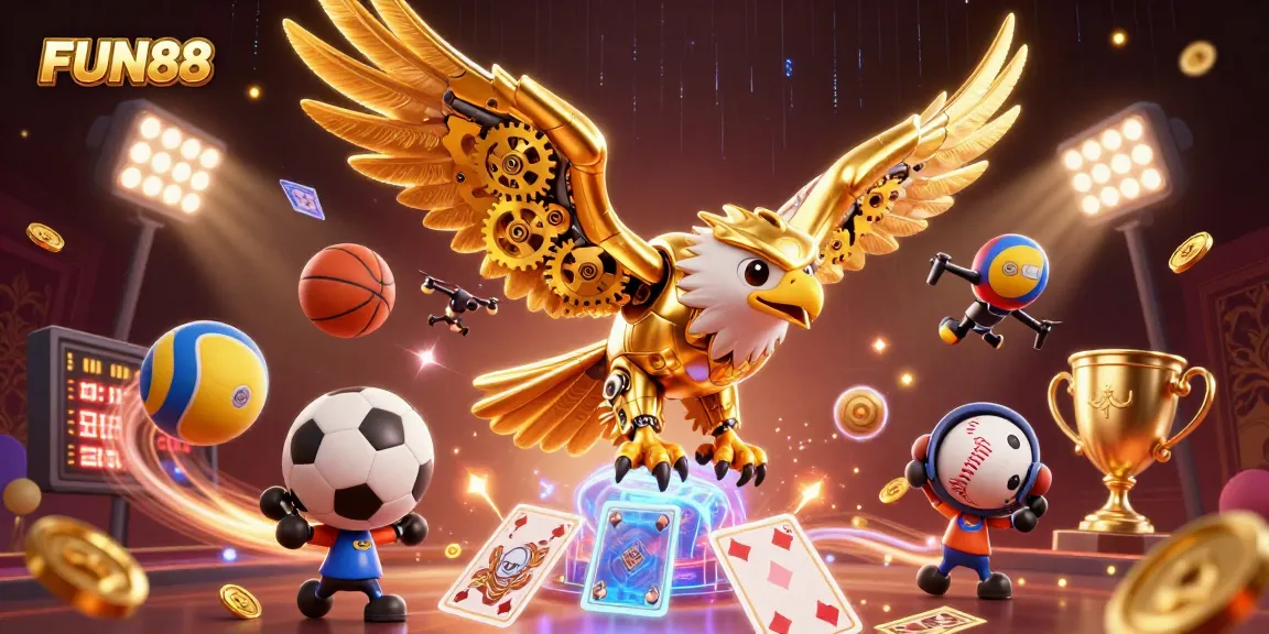 Experience thrilling gameplay at FUN88 with dynamic sports elements and vibrant casino graphics.
