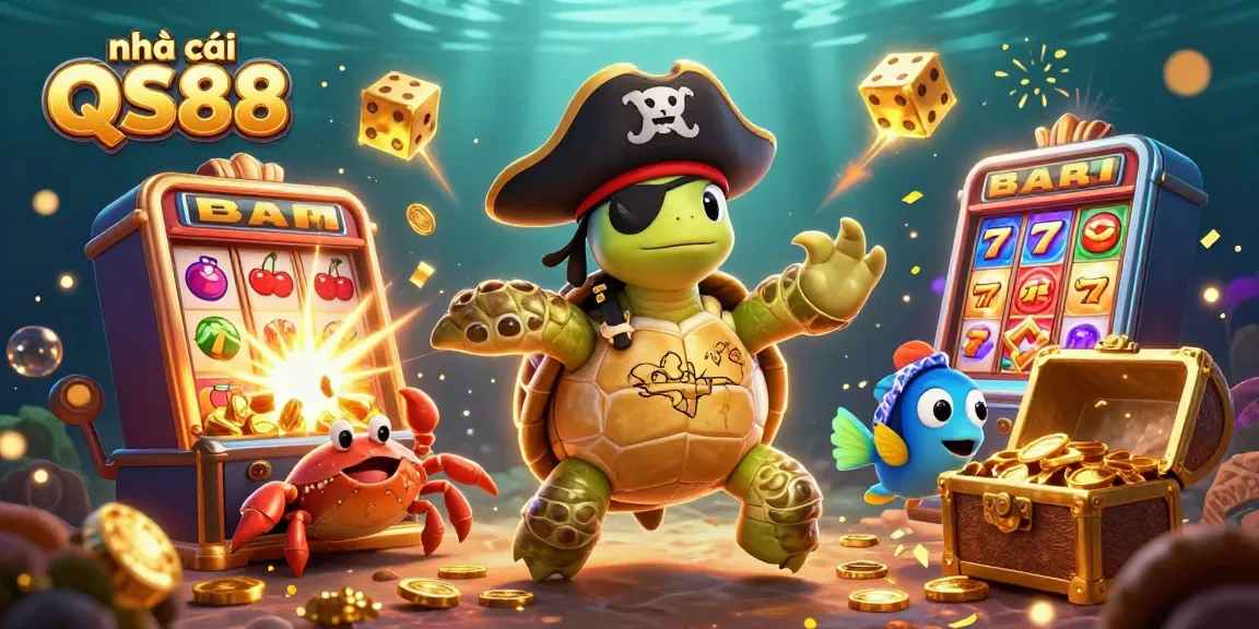 Join the adventure at nhà cái QS88 with a pirate turtle, crabs, and casino treasures!